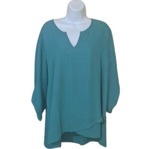 Long Turquoise BlousyTop Size XL
